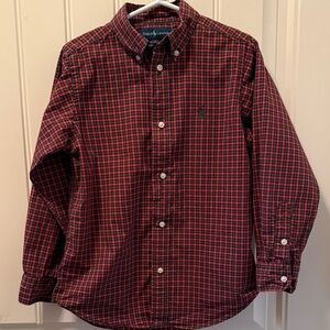Ralph Lauren Boys Red and Black Plaid Shirt
